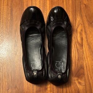 AGL Pantent Cap Black Flats